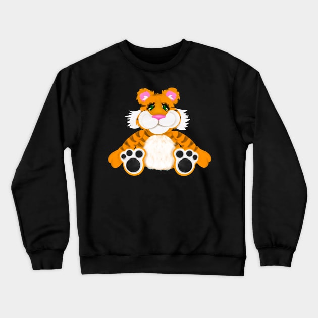 Rugby Tiger inspired illustration Crewneck Sweatshirt by Debra Forth